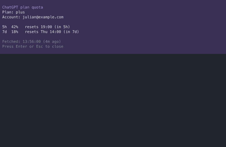 quota detail view